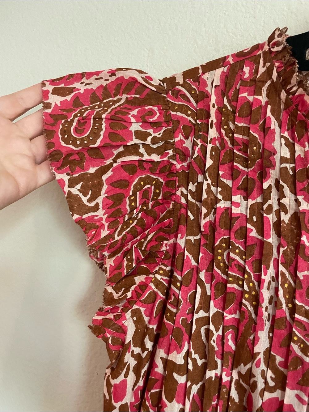 Cleobella Calla Blouse in Aurora Paisley Print Ruffle Cap Sleeves Size Small - Picture 4 of 7